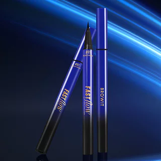 Browit Fast Flow Pro Eyeliner 0.55ml #01 Black Mood อายไลน์เนอร์หัวพู่กัน บราวอิท เส้นเล็กเขียนลื่น กันน้ำ กันเหงื่อ.