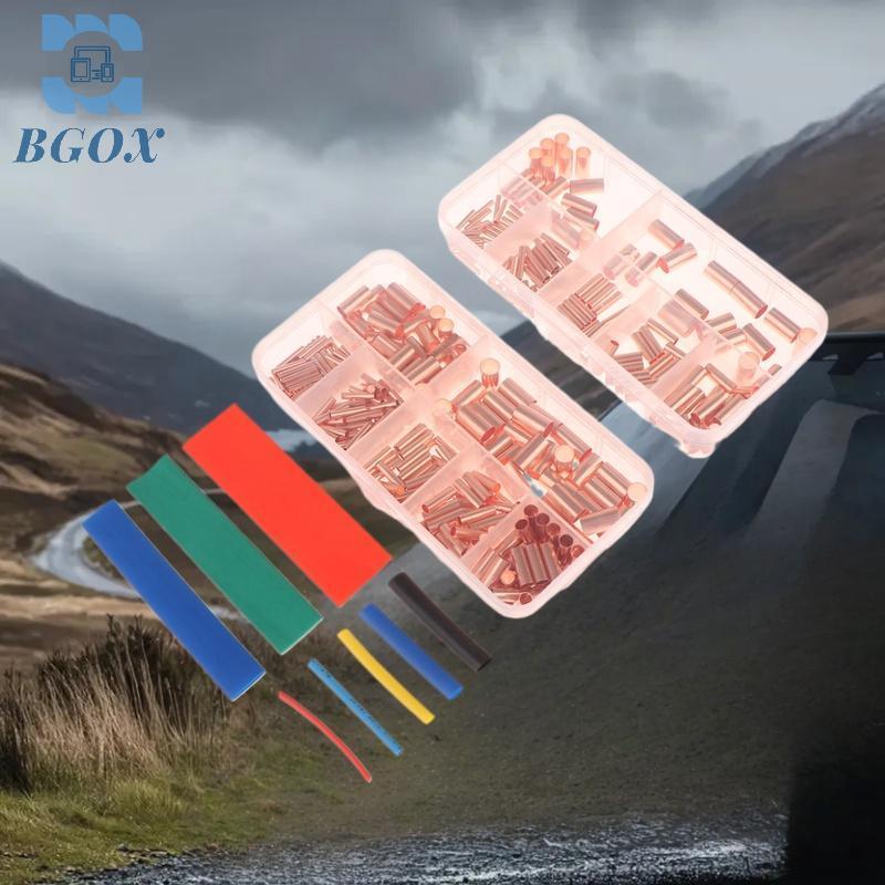 [BGOX] 125/250/414/578 ชิ้น Non ฉนวนไฟฟ้า Butt Terminal Assortment Kit Wire Ferrules ชุด 7 ขนาดทองแด