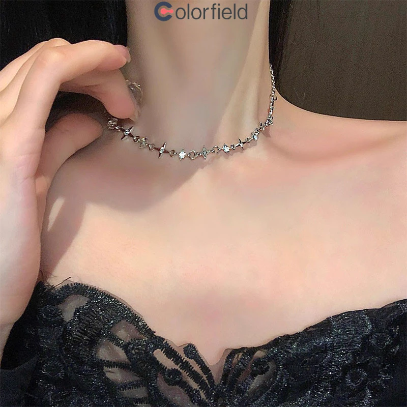 Colorfield สร้อยคอไม้กางเขน ประดับเพทาย สไตล์เกาหลี thumbnail 8