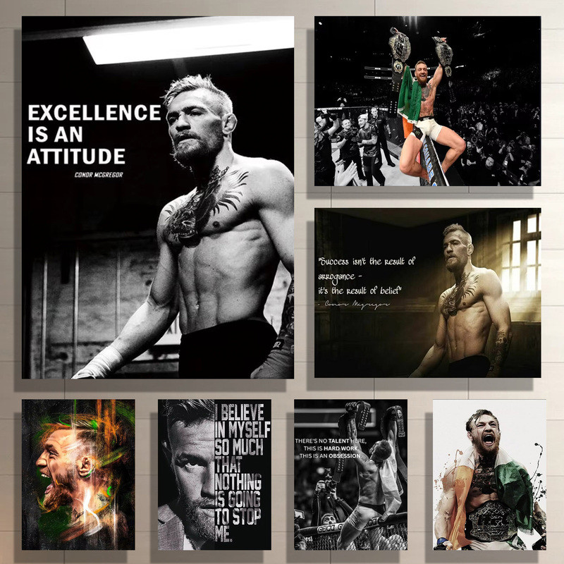 โปสเตอร์ศิลปะมวย Conor McGregor สำหรับการตกแต่งห้องออกกำลังกายหรือออฟฟิศ - ไม่มีกรอบ