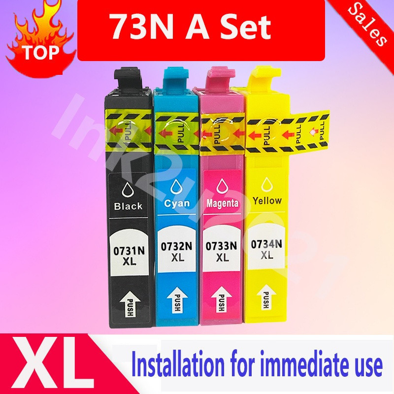 ใช้งานร่วมกับ Epson 73N ตลับหมึก T0731N T0732N T0733N T0734N XL สําหรับ Tx600 Tx610 Tx300 Tx410 Tx55