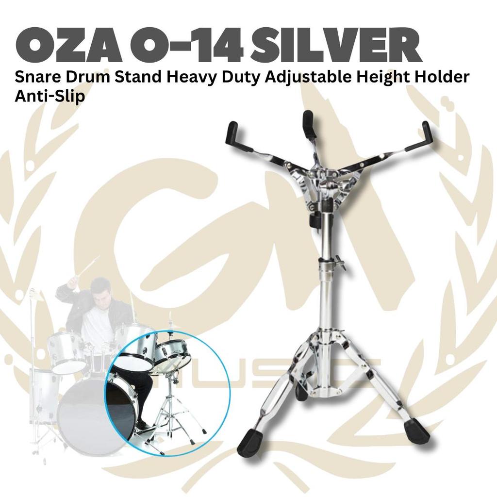 OZA O-14 บ่วงกลองขาตั้ง Heavy Duty ปรับความสูงได้ผู้ถือ Anti-Slip - O 14 กลองสายขาตั้ง OZA O14 เงิน