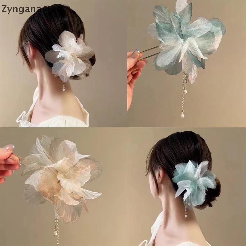 Zyngana U คลิปหนีบผมแบบดอกไม้สำหรับผู้หญิง ออกแบบจากโลหะผสม เพื่ออุปกรณ์ประบัดประพันธ์ผม
