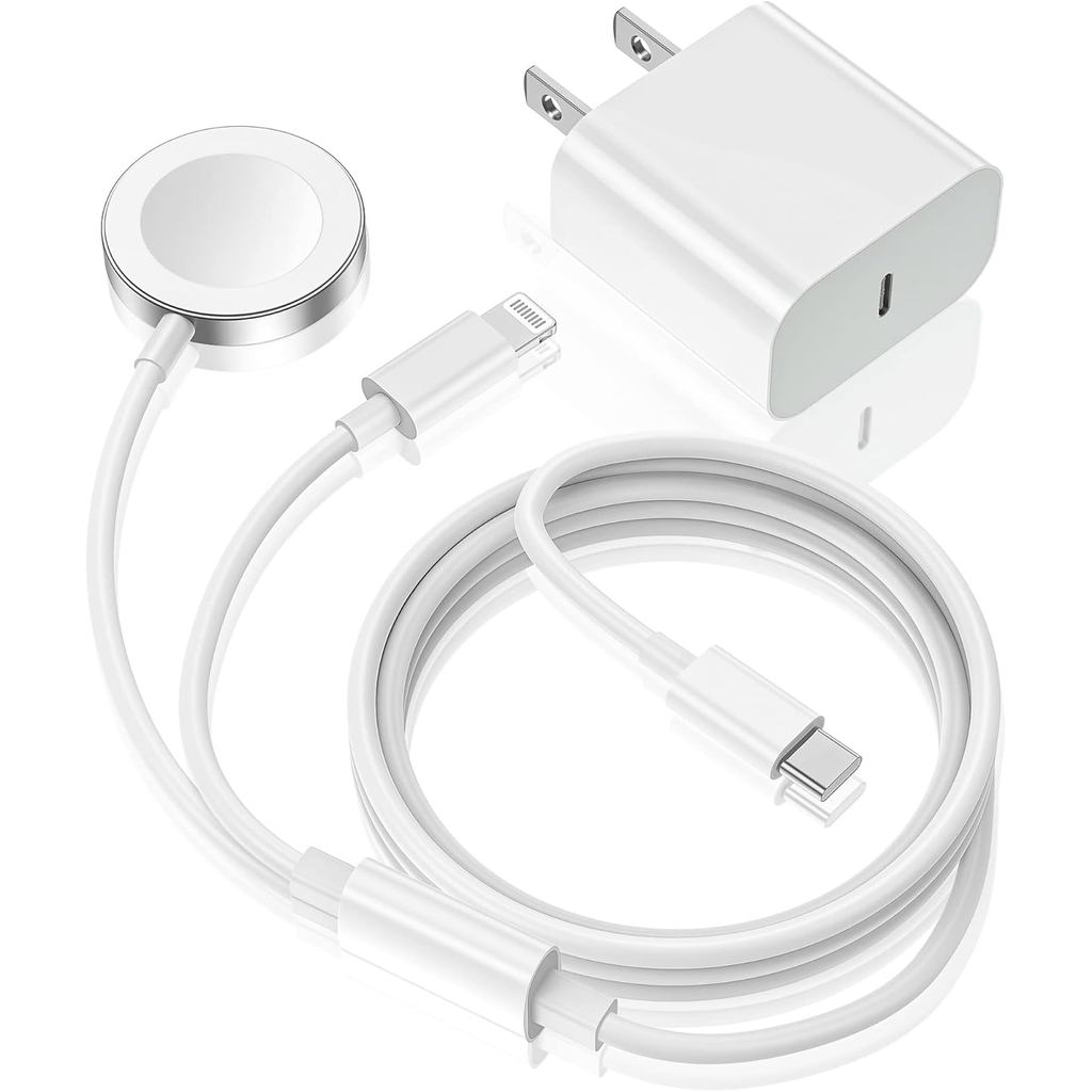 ที่ชาร์จ Apple Watch,อัพเกรด 2-in-1 USB C Fast iPhone Watch [ได้รับการรับรอง Apple MFi] สายชาร์จแม่เ