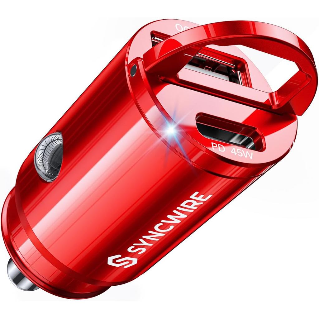 USB C Car Charger Syncwire 90W [PD 45W & QC 45W] USB Car Charger Adapter Fast Charging [Super Mini &