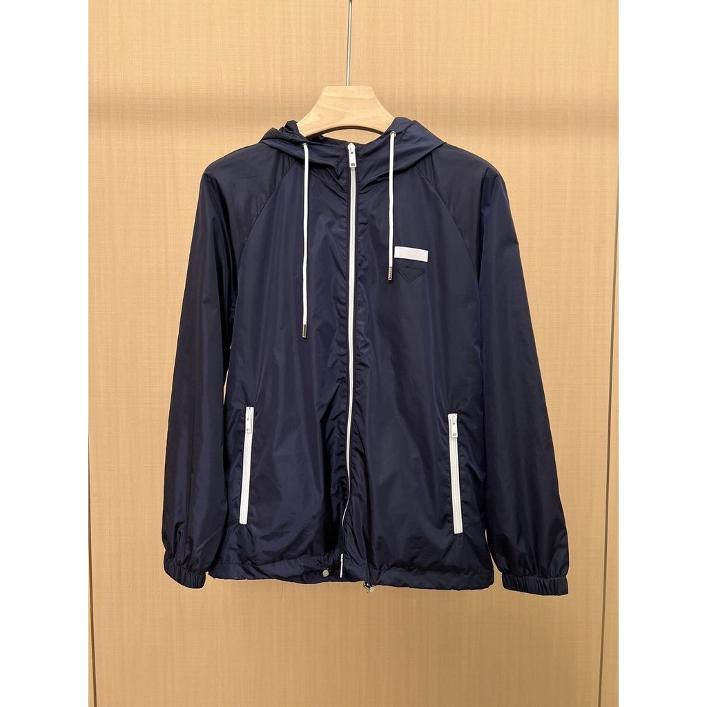 A2J4 PD Triangle Label Autumn Winter New Patch Men's Casual Simple Sun Protection Thin Hooded Jacket