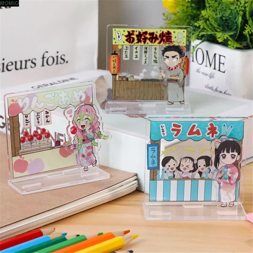 MXMIO Anime Demon Slayer ของเล่น Action Figure Hashira Giyuu แผ่นตกแต่งโต๊ะยืนแผ่น Kimetsu ไม่มี Yai