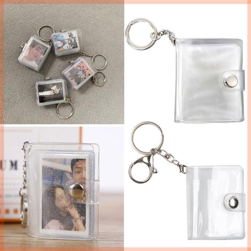 8 Pages Mini Photo Album Keychain Instant Picture Album Pendant Photo Storage