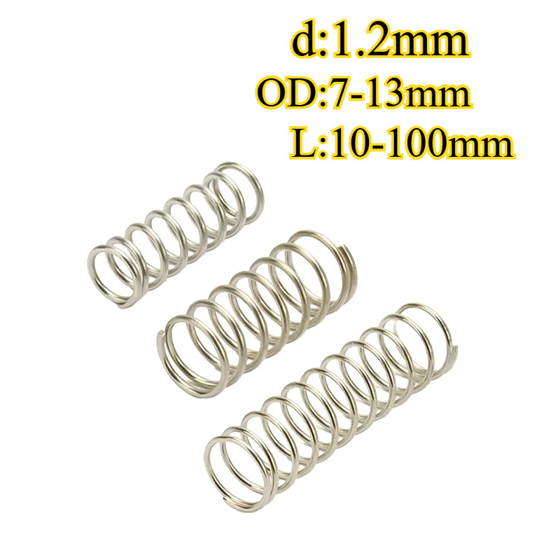 สปริงกด-สปริงดัน สแตนเลส 304 SUS304 d=1.2mm*OD=7-13mm*L=10-100mm【BQ-MB-1】