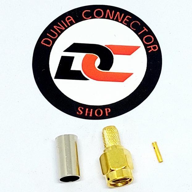 RP SMA ตัวผู้เป็นขั้วต่อทอง RG 58 RG 142 พร้อมแหวนนิกเกิล !