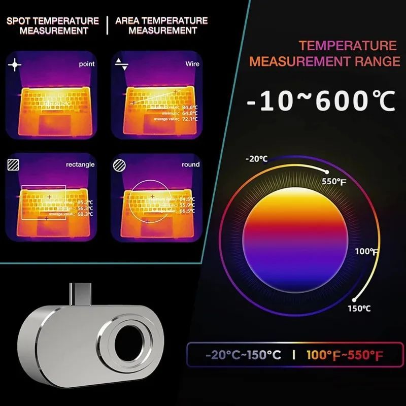 NOYAFA NF-586S Type-C เครื่องวัดอุณหภูมิอินฟราเรดภาพ 256*192 IR ความละเอียด 56°FOV สมาร์ทโฟนมินิกล้อ