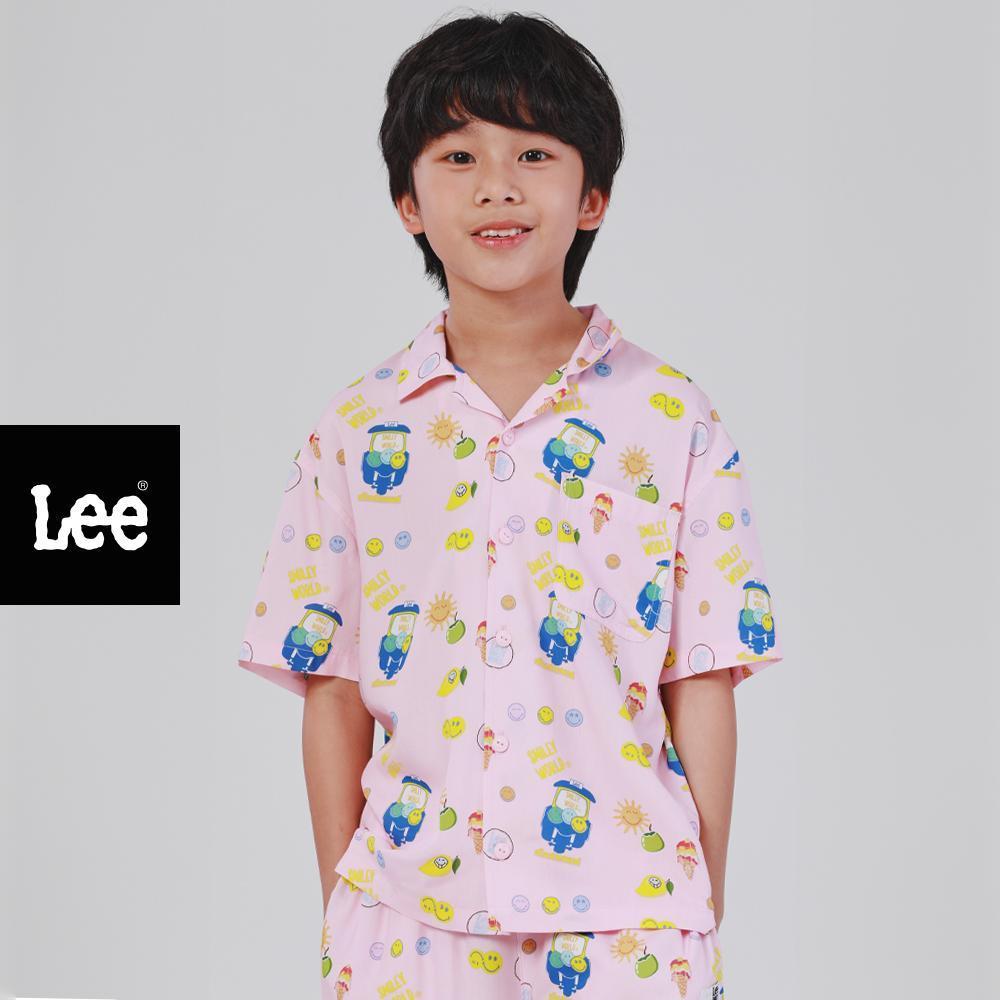 LEE KIDS เสื้อเชิ้ตแขนสั้นเด็กผู้ชาย คอลเลคชั่น Lee Smiley ทรง Regular รุ่น LK S225USHSN05 - สีชมพู