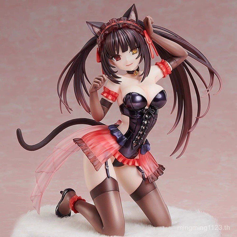 ออกเดท Battle Cat Ears Tokisaki Crazy Three Figure Kneeling Crazy Three Two-Dimensional Black Silk C