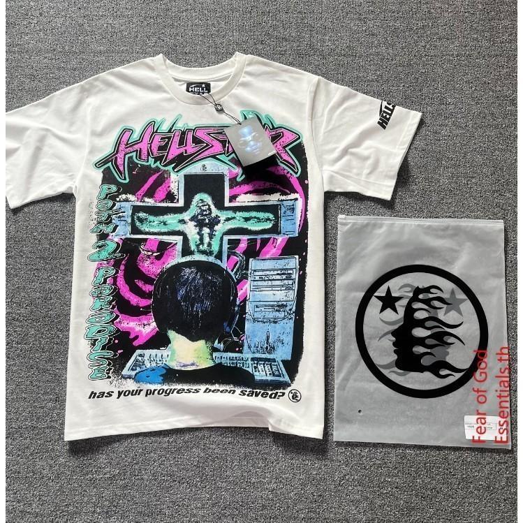 พร้อมส่ง เสื้อยืดผู้ชาย Hellstar สไตล์ไซเบอร์พังค์ Oversize ผ้าฝ้าย100% แขนสั้น คอกลม ใส่สบาย ไม่หดตัว S-5XL สตรีท ขายดี