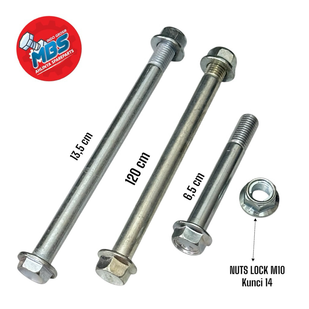 BOLT FLANGE M10x65 m10x120 m10x135 BOLT 14 ยาว 6.5 ซม. 120 ซม. 12.5 ซม. ปลอกกุญแจ 14 DEVAN