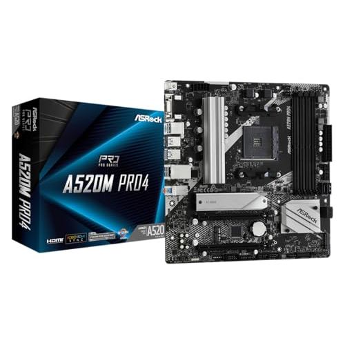 ASRock AM4 Socket Compatible Micro ATX Motherboard with A520 Chipset for AMD Ryzen 4000/5000 Series 