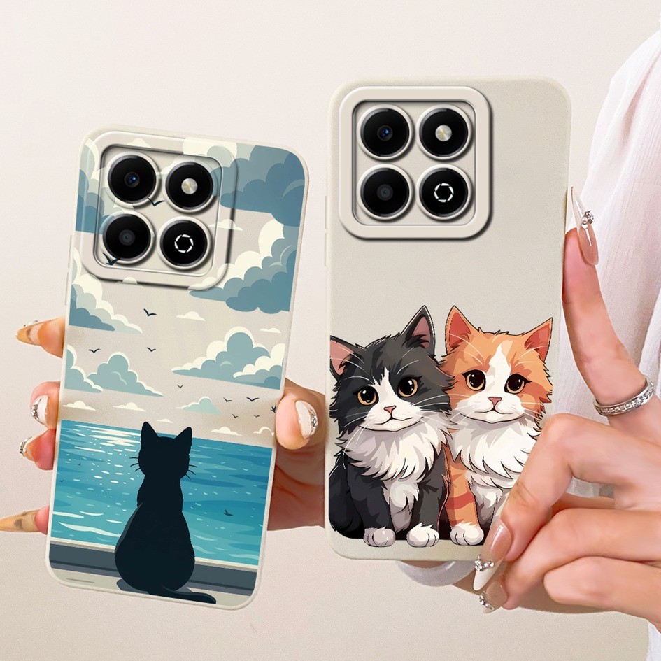 สําหรับ Honor X6a กรณี WDY-LX1 WDY-LX2 ใหม่ Creative Cat การ์ตูนซิลิโคนกันกระแทกสําหรับ Honor X6a X6