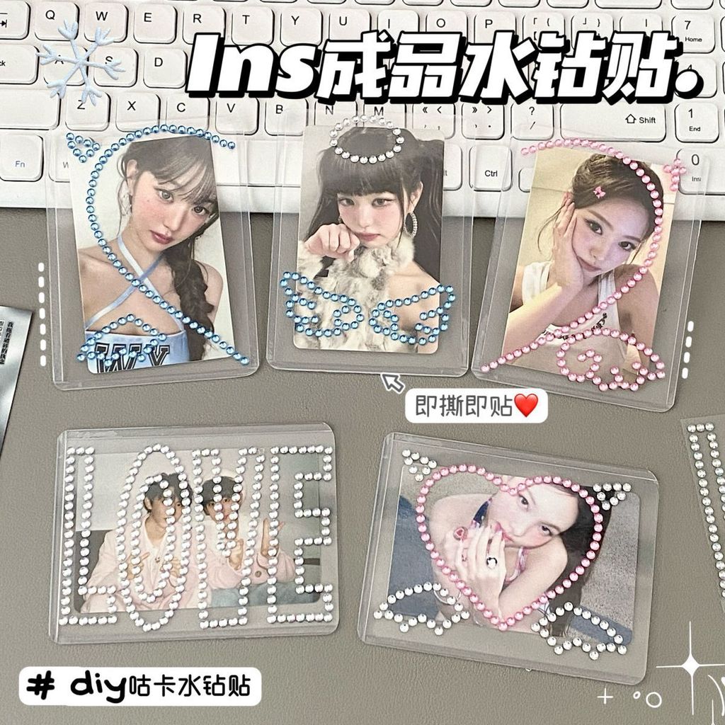 ins บล็อกเกอร์เดียวกันสติ๊กเกอร์ตกแต่งเพชรแองเจิลความรักปกการ์ด DIY สติ๊กเกอร์ตกแต่งสไตล์เกาหลีสําเร็จรูป