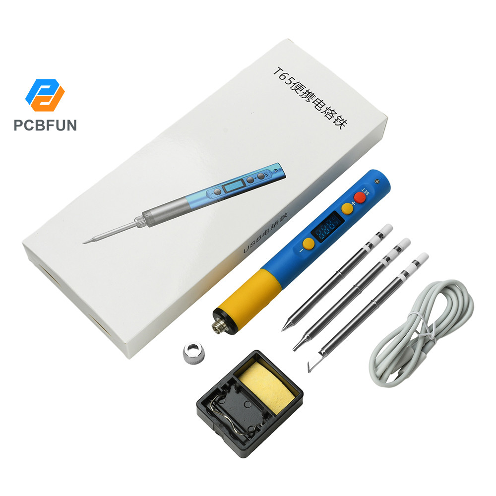 Pcbfun PD65W T65 หัวแร้งแบบพกพาอัจฉริยะ 180-500°C QC/PD Power Delivery Protocol LED Digital Display Repair Tool Type-C