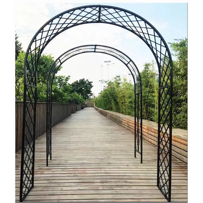 ซุ้มเหล็กดัดสไตล์ยุโรป ชั้นวางดอกไม้แบบปีนป่าย ซุ้มดอกไม้กลางแจ้ง กุหลาบเลื้อย ลานบ้าน สวน rak bunga - รูปที่ 2
