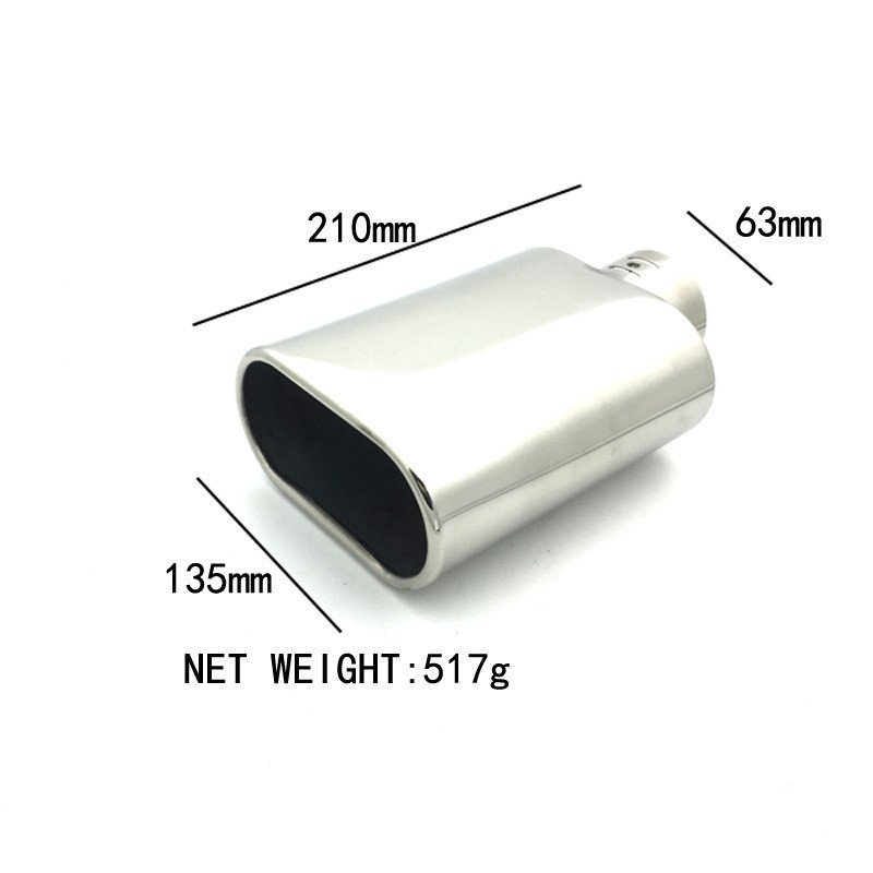 หางคอปากแบนปากสี่เหลี่ยมรถท่อไอเสียคอหางข้ามพรมแดนสแตนเลส704ตารางท่อไอเสียสากลขายร้อน VTAP
