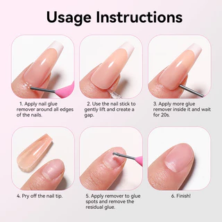 【Local】BORN PRETTY กาวเจลเล็บกาว Remover ชุดเล็บปลอมเคล็ดลับเครื่องมือ Easy To Soften Remover เล็บเคล็ดลับเครื่องมือ