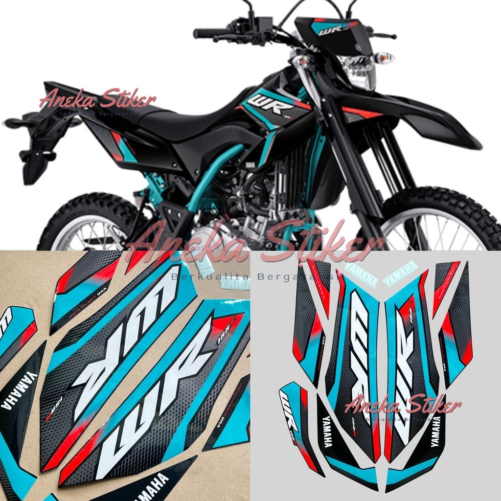 MERAH Yamaha WR 155R 155 R 2025 สติ๊กเกอร์แถบสีแดงเทอร์ควอยซ์สีดํา Fullset รายชื่อตัวถังมาตรฐานรถจัก