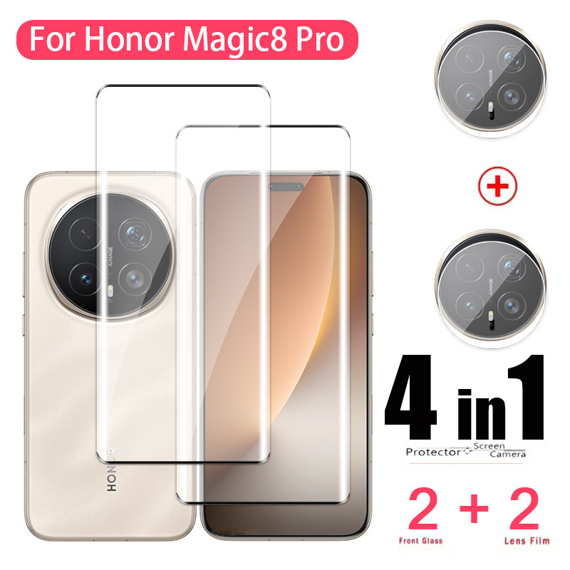 ป้องกันหน้าจอสําหรับ Honor Magic 8 Pro Magic8Pro 4G 5G 2025 โค้ง Anti Scratch 9H ความแข็ง Scratch คลุมทั้งหมดกระจกนิรภัย HD Clear View ฟิล์ม