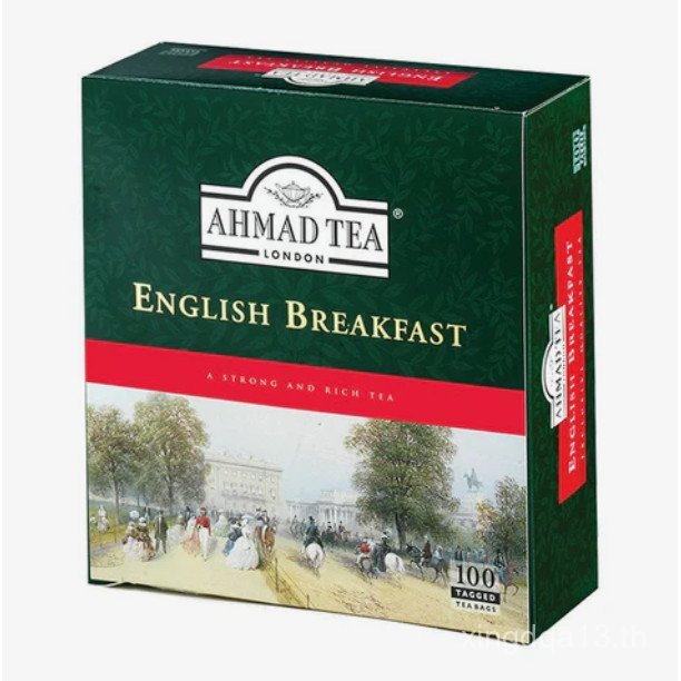 Ahmad Tea อาหารเช้าภาษาอังกฤษ 100 ถุงชา Bla Tea Ahmad Tea อาหารเช้าอังกฤษ Bla Tea ชาแห้ง (100 ถุง)