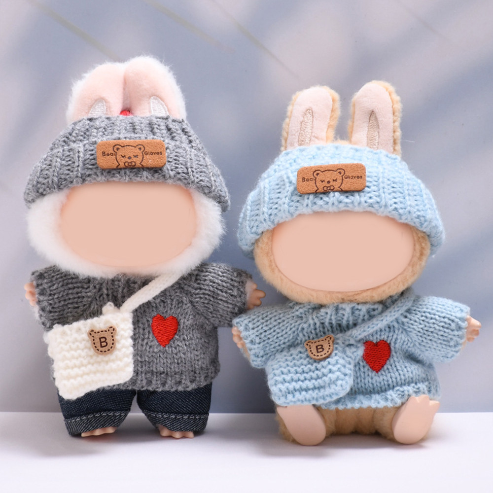 ใหม่ สําหรับ 15-17 ซม. Lafufu เสื้อผ้าชุดนั่งปาร์ตี้หมีป้ายหมวกตุ๊กตาอุปกรณ์เสริมน่ารักตกแต่ง