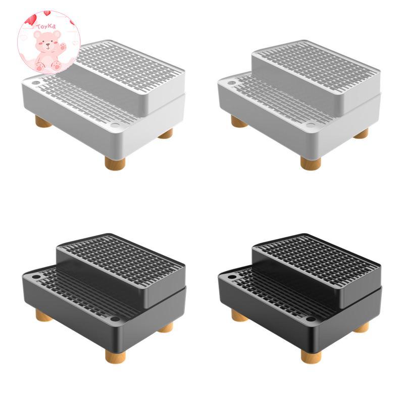 [Whbadguy] Cat Litter Ramp Step Pad ทําความสะอาดง่าย ถอดซักได้ บันไดครอกแมวสองชั้นแบบถอดได้สําหรับแมวขนาดเล็ก