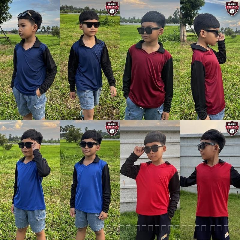 HARU เสื้อปุ๋ยเด็ก คอปก ใส่ทำกิจกรรม ทำคอนเท้นท์ ไม่ซ้ำใคร กันร้อนกันแดด [ ส่งฟรี | จากโรงงานไทย ]