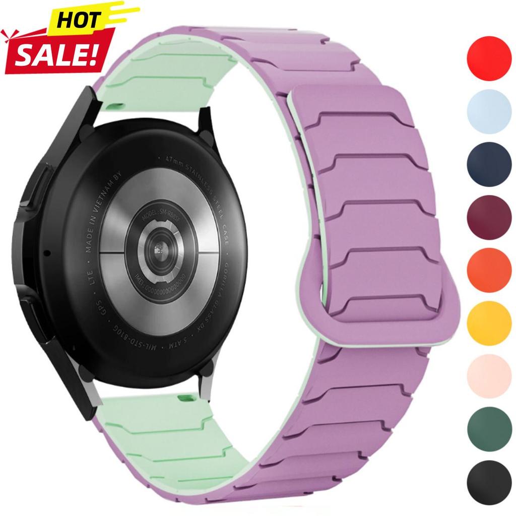 22 มม./20 มม.สําหรับ Samsung Galaxy Watch7/6/5 Xiaomi นาฬิกา S4 ซิลิโคนแม่เหล็ก Correa สําหรับ Huawei GT6/5/4/3 Pro Amazfit Bip