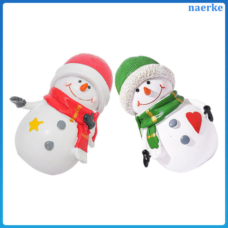 2 ชิ้นตกแต่งคริสต์มาส Minature Snowmen Appreciation ปัจจุบันเรซิ่น Snowman naerke