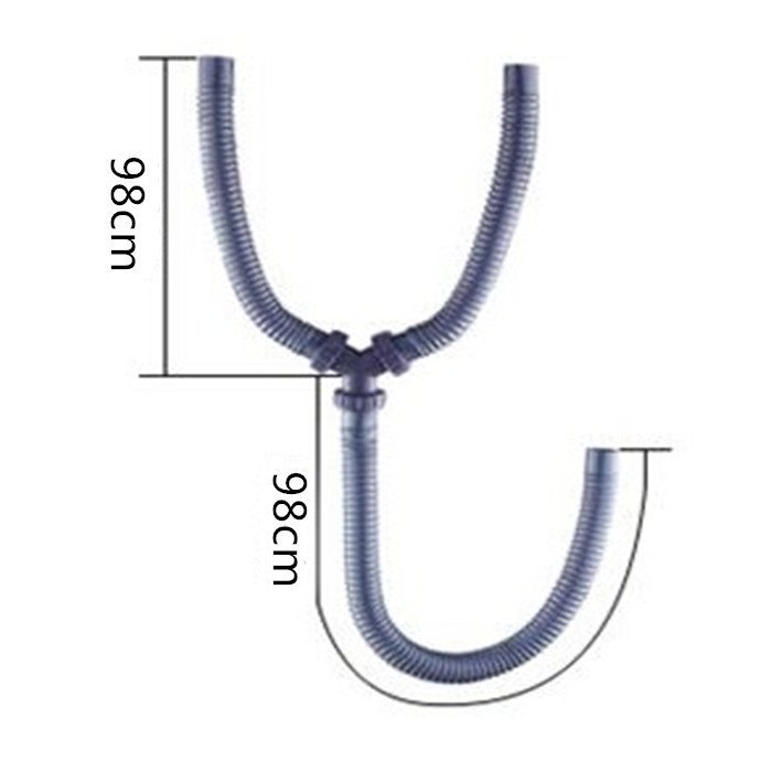 อ่างล้างจานผักอ่างล้างหน้าหินอ่อนเครื่องซักผ้าระงับกลิ่นกาย Double Y-Shaped Tube 3H @ ขยายท่อ Mop Po