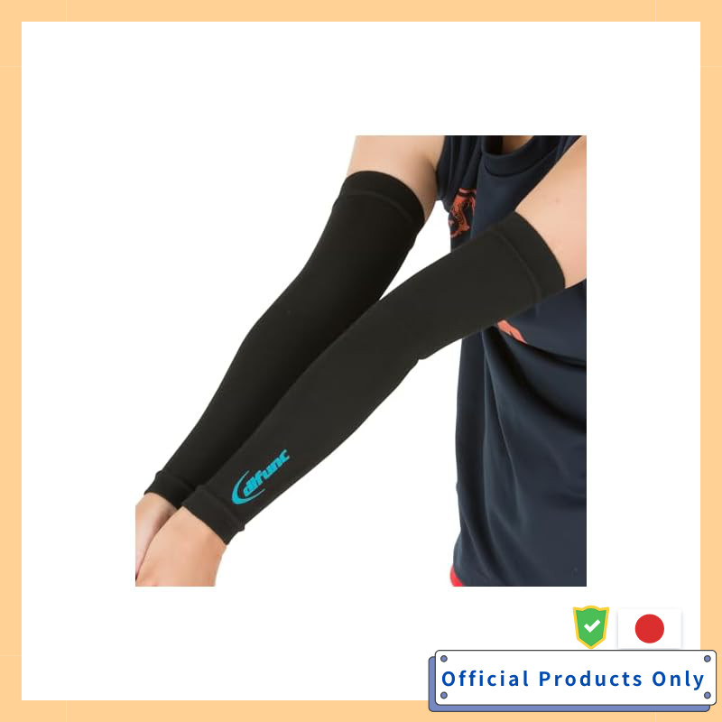D&M Arm Sleeve Arm Cover 1 Pair Black X Turquoise L Size D-7000 Abrasion Resistant Graduated Compres
