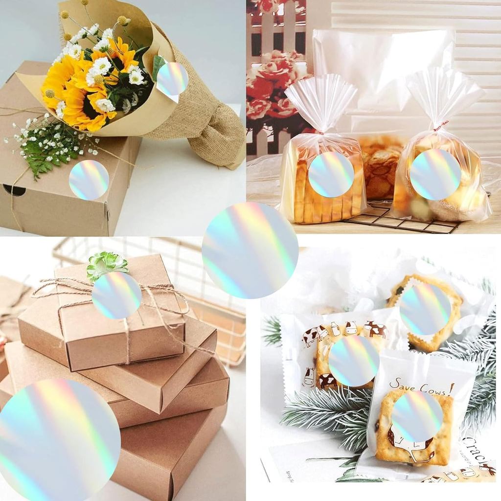 wootile Holographic Silver Color Coding Labels 2 Inch Metallic Silver Round Circle Dot Stickers for 