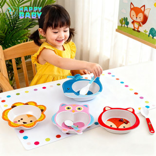 ชุดจานข้าวเด็ก ปลอดภัยสำหรับเด็ก อุปกรณ์ทานอาหารเด็ก เครื่อง…