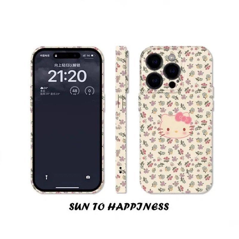 ฤดูใบไม้ร่วงดอกไม้สาวแมวพลาสติก Hard Case รวมทุกอย่างเคสโทรศัพท์เข้ากันได้กับ iPhone XR 7/8PLUS XS M