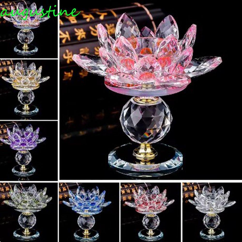 เชิงเทียนดอกบัวคริสตัล Augustine 8 สี - แก้วประกายระยิบระยับ ใช้ตกแต่งอาหารค่ำหรือเป็นของประดับ