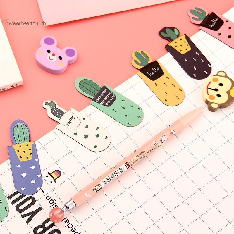 Tw 3 ชิ้น/เซ็ต Cactus Design Magnetic Bookmarks น่ารัก Plant Page Markers สําหรับหนังสือและเครื่องเข