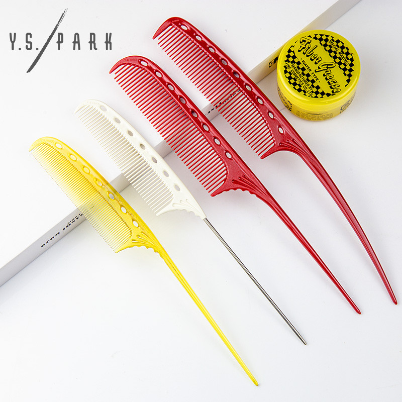 ญี่ปุ่นนําเข้า YSPARK หวี YS103 คอยล์ดัดผมย้อมเข็มเหล็กหวีหางแหลม YS104/YS105/YS113