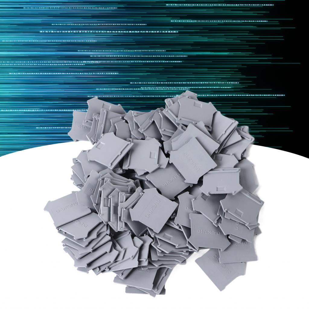 Terminal Block Baffle Partition แผ่นน้ำหนักเบา 100PCS สำหรับ UK3N UK5N UK6N UK10N UK16N UK25N