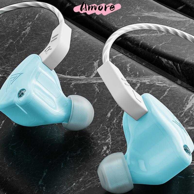 Amore หูฟังหูฟัง QKZ AK6-X หูฟังชนิดใส่ในหูสําหรับโทรศัพท์สมาร์ทพร้อมไมโครโฟน