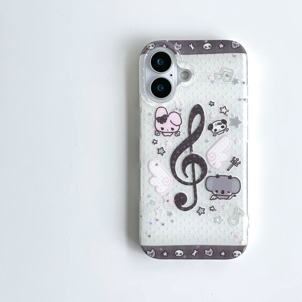 Polka dot music note Apple 1716/15/14/13promax เคสโทรศัพท์มือถือ 12 สองชั้น IMD เกาหลี 11 เคสแข็ง XS