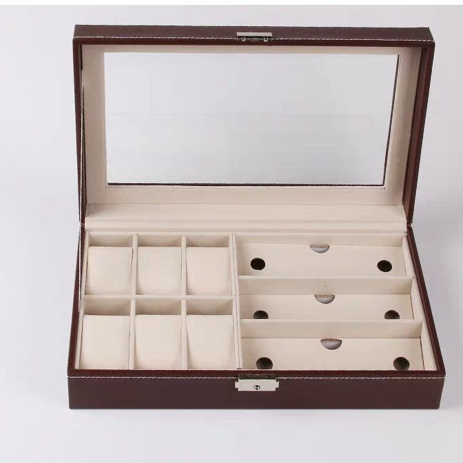 Cross-Border พร้อมสต็อกขายส่งหนัง pu 2-Bit 3-Bit 6-Bit 10-Bit 12-Bit 20-Bit 24-Bit กล่องเก็บนาฬิกากล