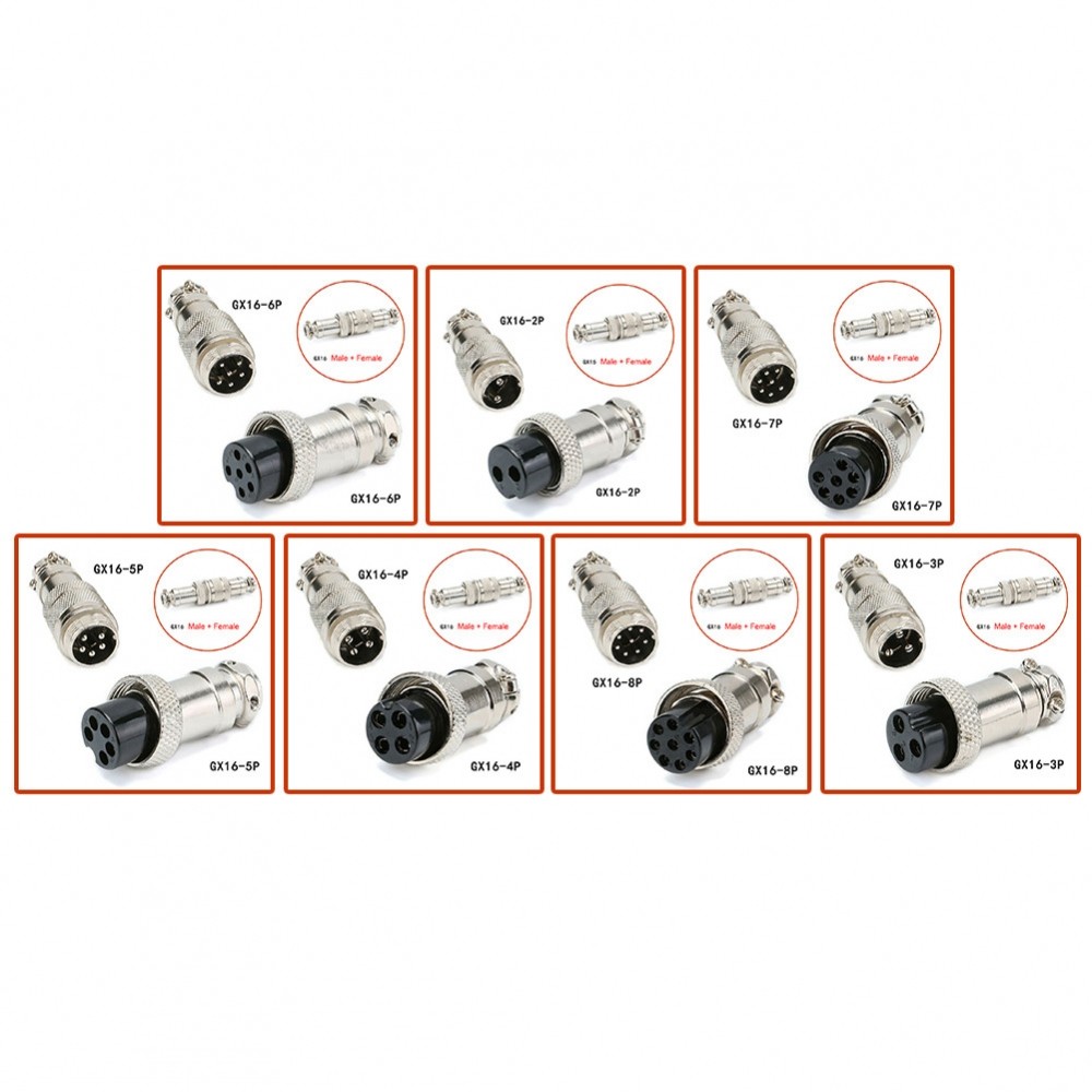 GX16 2Pin345678Pin Aviation Plug ชุดขั้วต่อชายและหญิงสําหรับมืออาชีพ