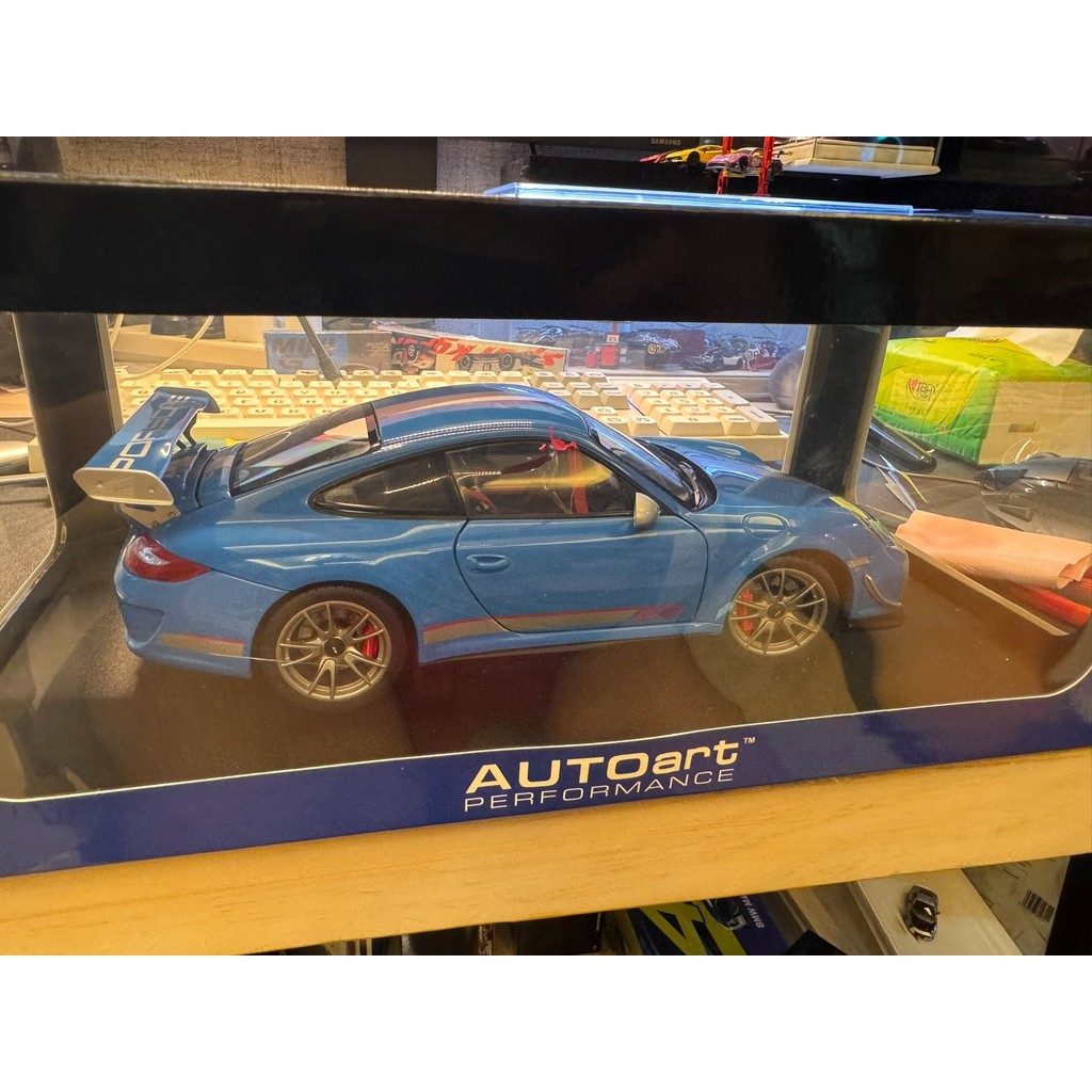 Autoart 1/18 Porsche 911 (997) gt3 rS 4.0 Blue Brand New, Flawless เก็บเงินปลายทาง, จัดส่ง Damage Se