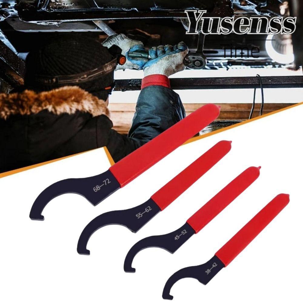 YUSEN ประแจเครื่องมือ Hook Spanner สําหรับรอบ Nut C 45-48HRC ประเภท 38-42 45-52 55-62 68-72 ด้ามกันลื่น สีดํา