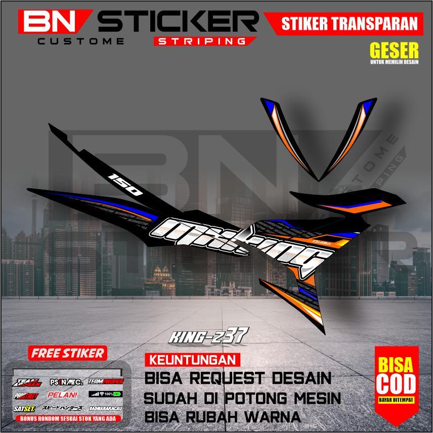 UV Transparent Sticker Striping mx king 150 Maxdecal Material Minimalist รุ่น สีส้ม สีฟ้า King-z 44